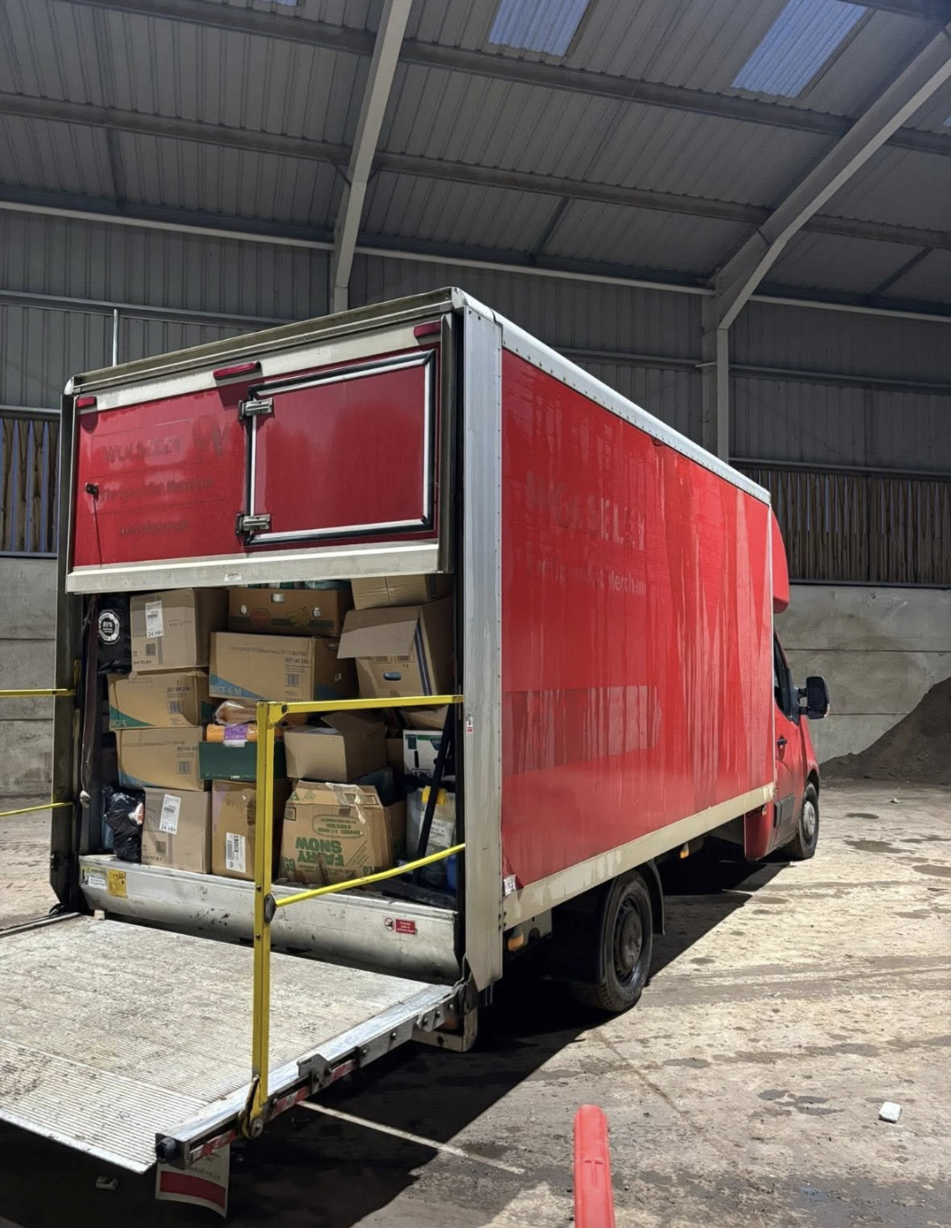 Our removals van loaded with boxes ready for a clearance job